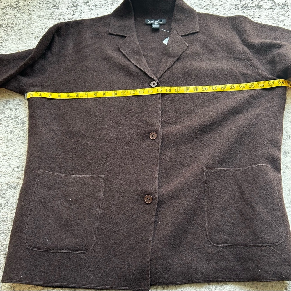 NWT DIALOGUE Brown 100% Wool Winter Warm Sweater Cardigan
Long Sleeve. Size 2X - Picture 6 of 7